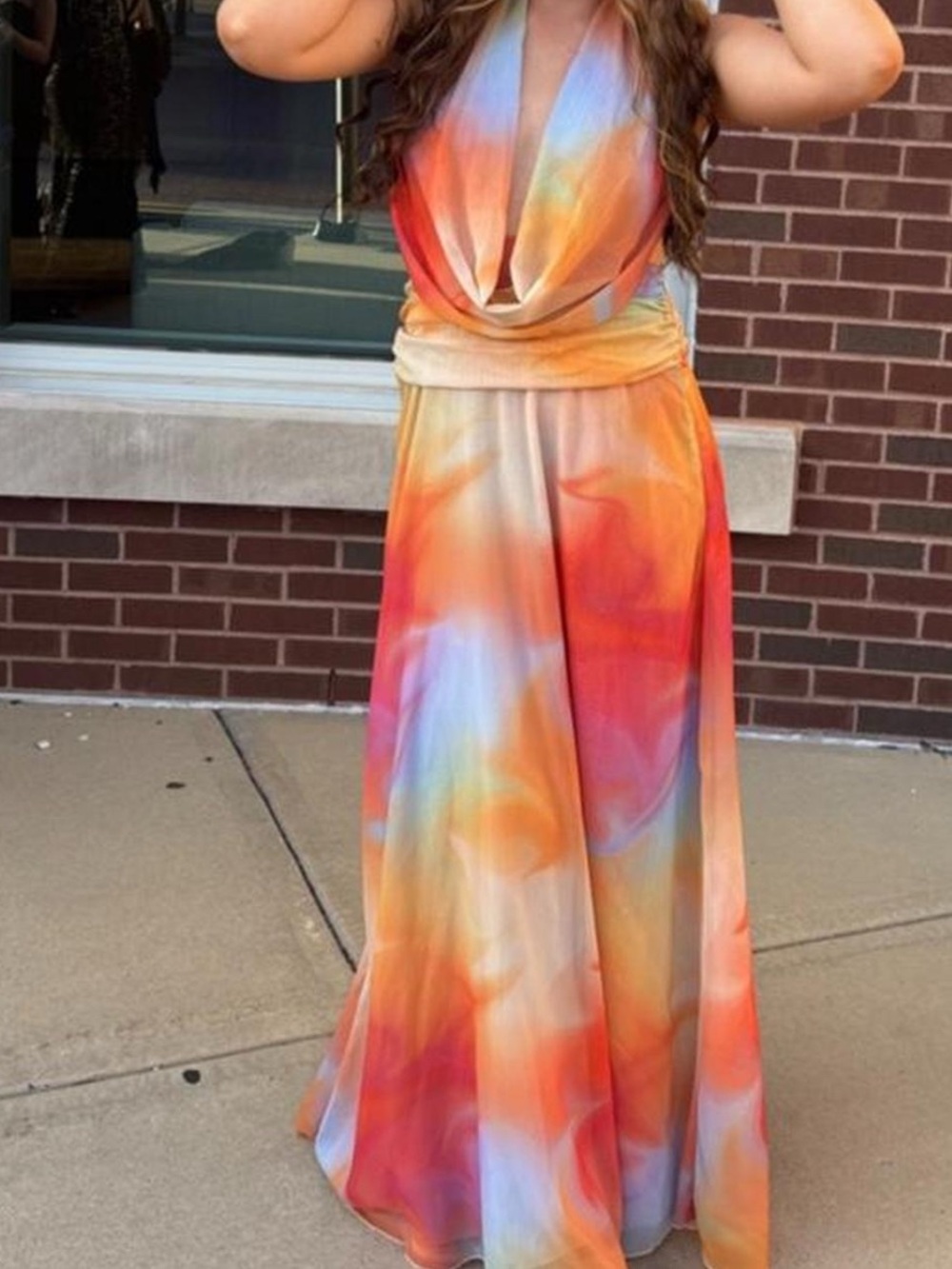 Peppermayo rainbow Elysia Chiffon gorgeous Maxi Dress